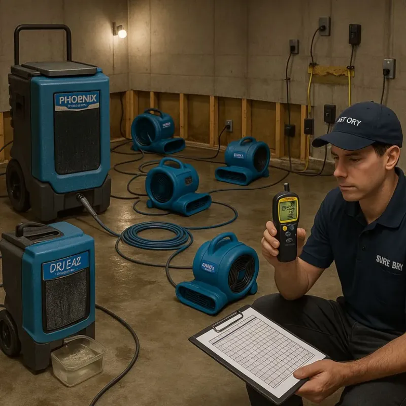 Structural Drying and Dehumidification process in Blakely, PA
